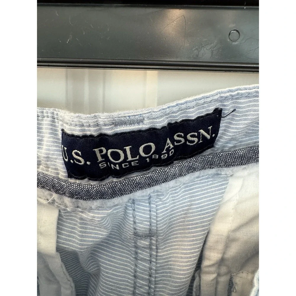 Men's‎ US Polo Assn Blue White Striped Shorts Size W32